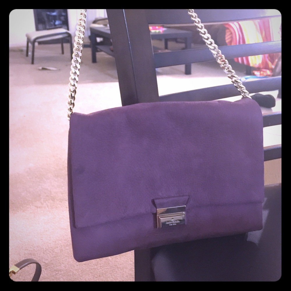 Beautiful plum Kate spade suede shoulder bag